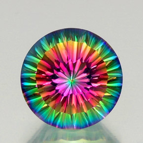 Quartz mystique multicolore naturelle coupe roude, 12,84 ct, VVS-VS