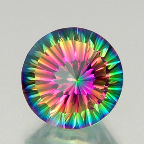 Quartz mystique multicolore naturelle coupe roude, 12,84 ct, VVS-VS