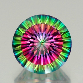 Quartz mystique multicolore naturelle coupe roude, 12,39 ct, VVS-VS