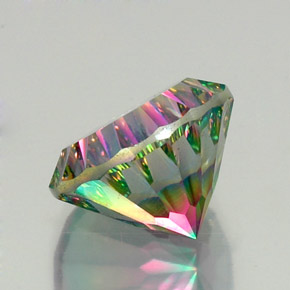 Quartz mystique multicolore naturelle coupe roude, 12,39 ct, VVS-VS