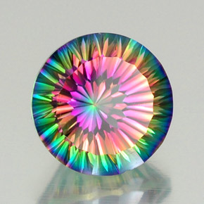 Quartz mystique multicolore naturelle coupe roude, 12,30 ct, VVS