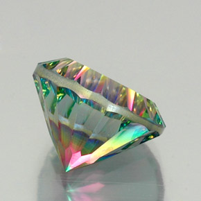 Quartz mystique multicolore naturelle coupe roude, 12,30 ct, VVS