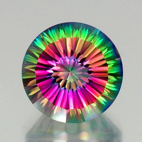 Quartz mystique multicolore naturelle coupe roude, 12,73 ct, VVS-VS