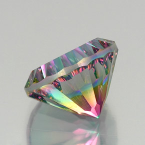 Quartz mystique multicolore naturelle coupe roude, 12,73 ct, VVS-VS