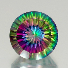 Quartz mystique multicolore naturelle coupe roude, 12,85 ct, VVS