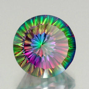 Quartz mystique multicolore naturelle coupe roude, 12,85 ct, VVS