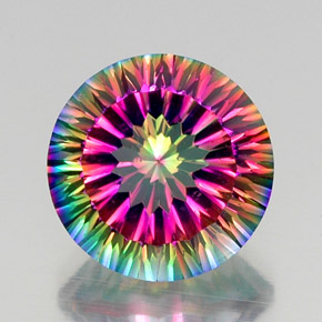Quartz mystique multicolore naturelle coupe roude, 11,52 ct, VVS-VS