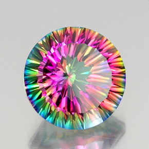 Quartz mystique multicolore naturelle coupe roude, 11,52 ct, VVS-VS