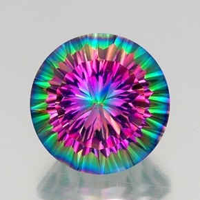 Quartz mystique multicolore naturelle coupe roude, 11,75 ct, VVS
