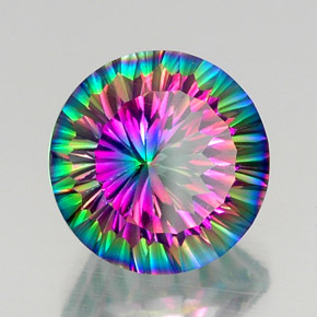 Quartz mystique multicolore naturelle coupe roude, 11,75 ct, VVS