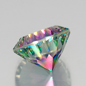 Quartz mystique multicolore naturelle coupe roude, 11,75 ct, VVS