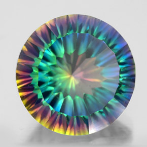 Quartz mystique multicolore naturelle coupe roude, 9,77 ct, VVS
