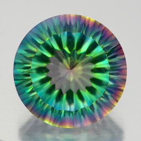 Quartz mystique multicolore naturelle coupe roude, 9,56 ct, VVS-VS