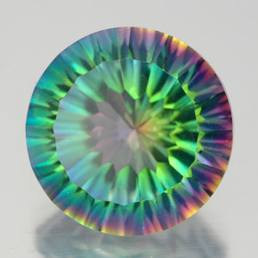 Quartz mystique multicolore naturelle coupe roude, 9,56 ct, VVS-VS