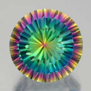 Quartz mystique multicolore naturelle coupe roude, 9,48 ct, VVS
