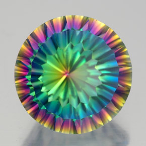 Quartz mystique multicolore naturelle coupe roude, 9,48 ct, VVS