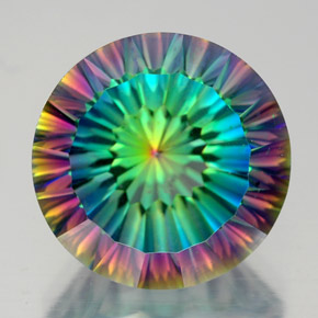Quartz mystique multicolore naturelle coupe roude, 10,16 ct, VVS-VS