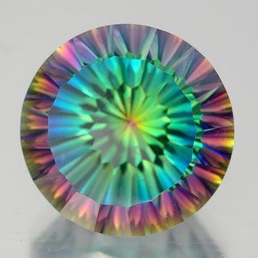 Quartz mystique multicolore naturelle coupe roude, 10,16 ct, VVS-VS