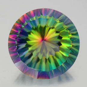 Quartz mystique multicolore naturelle coupe roude, 10,68 ct, VVS-VS