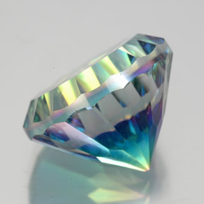 Quartz mystique multicolore naturelle coupe roude, 10,68 ct, VVS-VS