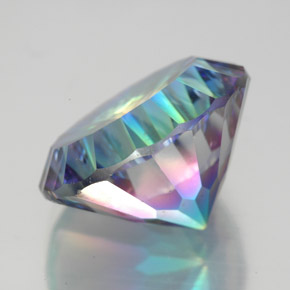 Quartz mystique multicolore naturelle coupe roude, 9,22 ct, VVS-VS
