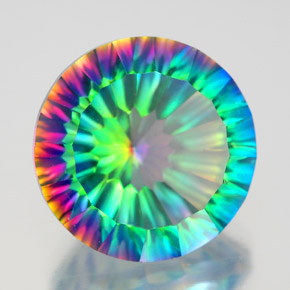 Quartz mystique Partie Supérieure Arc-en-Ciel naturelle Coupe roude, 9.80 ct, VVS