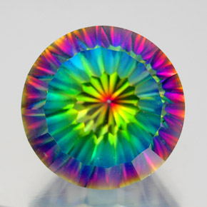 Quartz mystique multicolore naturelle coupe roude, 10,64 ct, VVS-VS