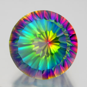 Quartz mystique multicolore naturelle coupe roude, 10,64 ct, VVS-VS