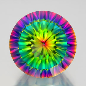Quartz mystique multicolore naturelle coupe roude, 10,88 ct, VVS