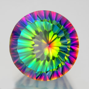 Quartz mystique multicolore naturelle coupe roude, 10,88 ct, VVS