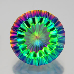 Quartz mystique multicolore naturelle coupe roude, 9,50 ct, VVS-VS