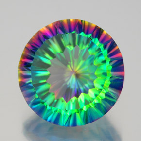 Quartz mystique multicolore naturelle coupe roude, 9,50 ct, VVS-VS