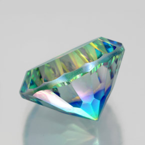 Quartz mystique multicolore naturelle coupe roude, 9,50 ct, VVS-VS