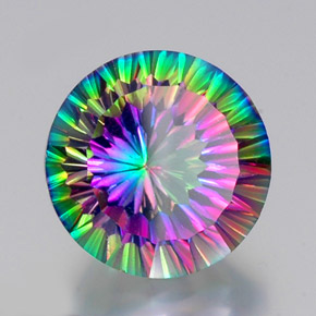 Quartz mystique Partie Supérieure Arc-en-Ciel naturelle Coupe roude, 12.51 ct, VS