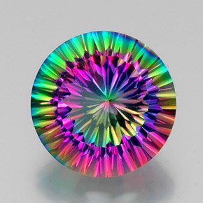 Quartz mystique multicolore naturelle coupe roude, 11,61 ct, VS