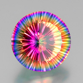 Quartz mystique multicolore naturelle coupe roude, 10,90 ct, VVS-VS