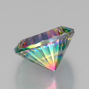 Quartz mystique multicolore naturelle coupe roude, 10,90 ct, VVS-VS
