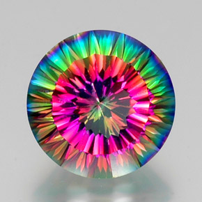 Quartz mystique Partie Supérieure Arc-en-Ciel naturelle Coupe roude, 11.63 ct, VVS-VS