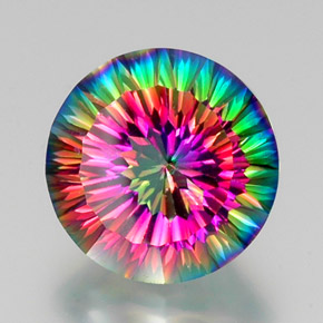 Quartz mystique Partie Supérieure Arc-en-Ciel naturelle Coupe roude, 11.63 ct, VVS-VS