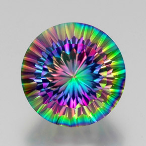 Quartz mystique multicolore naturelle coupe roude, 12,53 ct, VVS