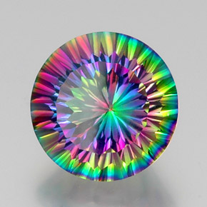 Quartz mystique multicolore naturelle coupe roude, 12,53 ct, VVS