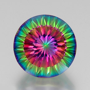 Quartz mystique multicolore naturelle coupe roude, 12,48 ct, VVS-VS