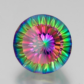 Quartz mystique multicolore naturelle coupe roude, 12,48 ct, VVS-VS