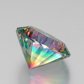 Quartz mystique Partie Supérieure Arc-en-Ciel naturelle Coupe roude, 10.67 ct, VVS-VS