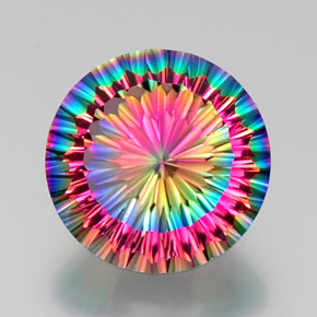 Quartz mystique Partie Supérieure Arc-en-Ciel naturelle Coupe roude, 11.34 ct, VVS-VS