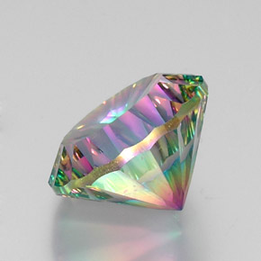 Quartz mystique multicolore naturelle coupe roude, 11,60 ct, VS