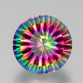 Quartz mystique multicolore naturelle coupe roude, 10,80 ct, VVS-VS