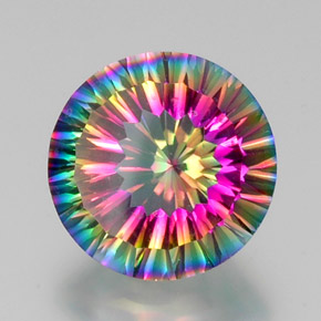 Quartz mystique multicolore naturelle coupe roude, 10,80 ct, VVS-VS