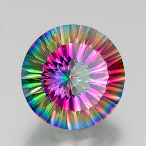 Quartz mystique Partie Supérieure Arc-en-Ciel naturelle Coupe roude, 10.62 ct, VS