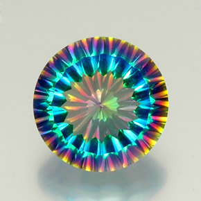 Quartz mystique multicolore naturelle coupe roude, 9,44 ct, VVS-VS